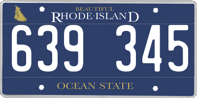 RI license plate 639345
