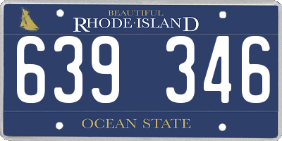 RI license plate 639346