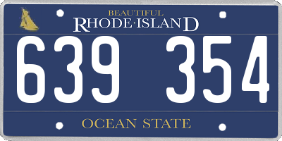 RI license plate 639354