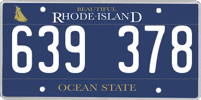RI license plate 639378