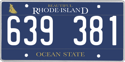 RI license plate 639381