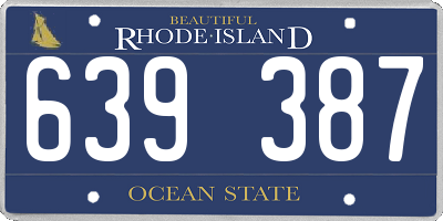 RI license plate 639387
