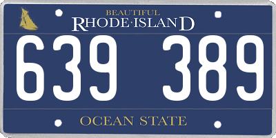 RI license plate 639389