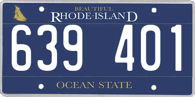 RI license plate 639401