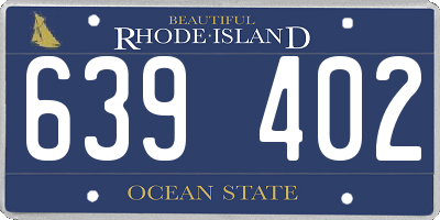 RI license plate 639402