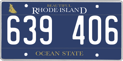 RI license plate 639406