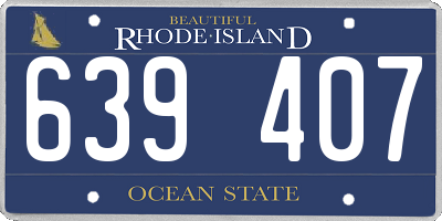 RI license plate 639407