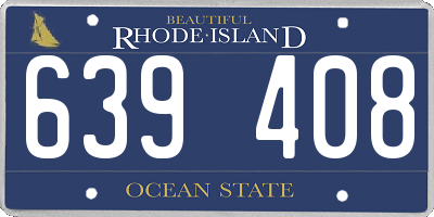 RI license plate 639408