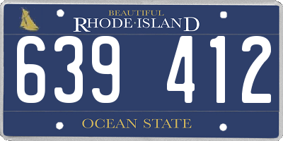 RI license plate 639412