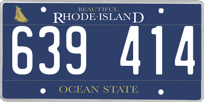 RI license plate 639414