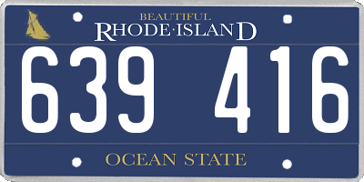 RI license plate 639416
