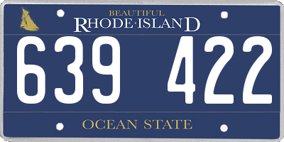RI license plate 639422