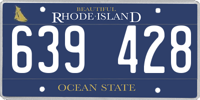 RI license plate 639428