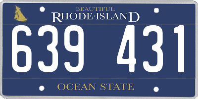 RI license plate 639431