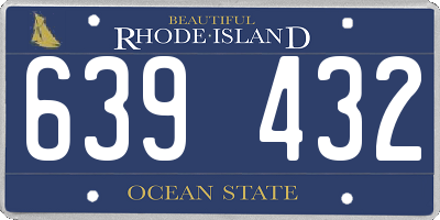 RI license plate 639432