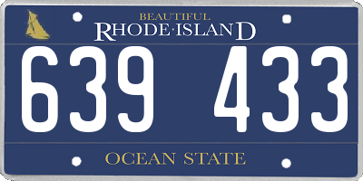 RI license plate 639433