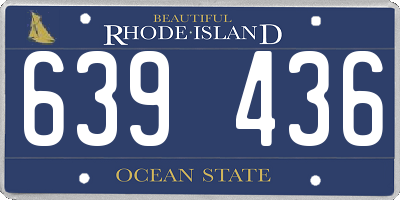 RI license plate 639436