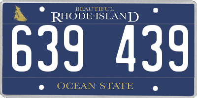 RI license plate 639439