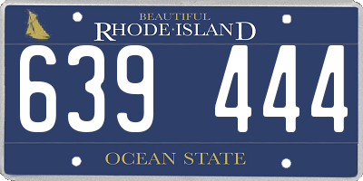 RI license plate 639444