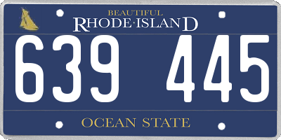 RI license plate 639445