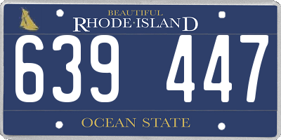 RI license plate 639447