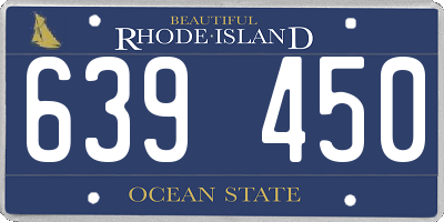 RI license plate 639450