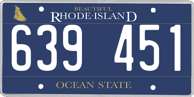 RI license plate 639451