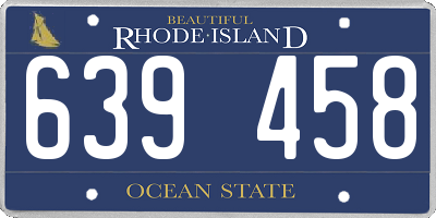 RI license plate 639458