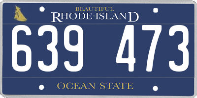 RI license plate 639473
