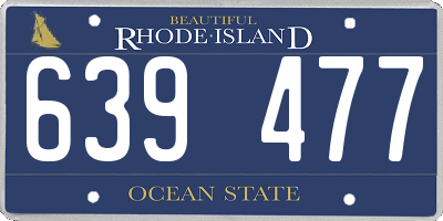 RI license plate 639477
