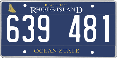 RI license plate 639481