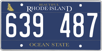 RI license plate 639487