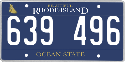 RI license plate 639496
