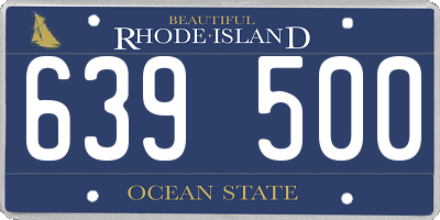 RI license plate 639500