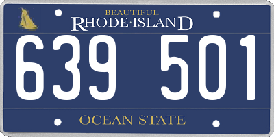 RI license plate 639501