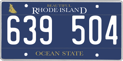 RI license plate 639504