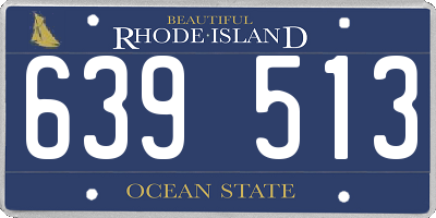 RI license plate 639513
