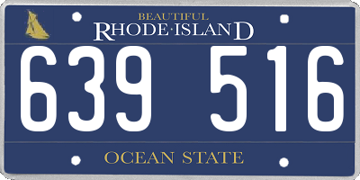 RI license plate 639516