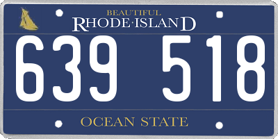 RI license plate 639518