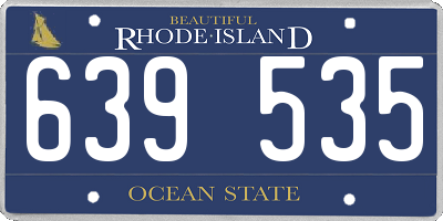 RI license plate 639535