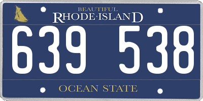 RI license plate 639538