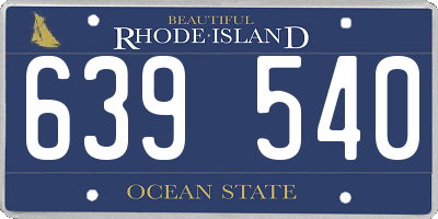 RI license plate 639540