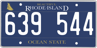 RI license plate 639544
