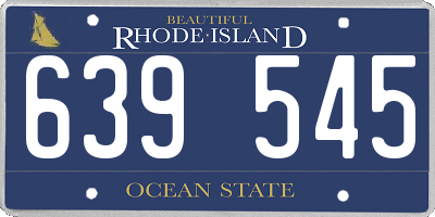 RI license plate 639545