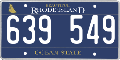 RI license plate 639549