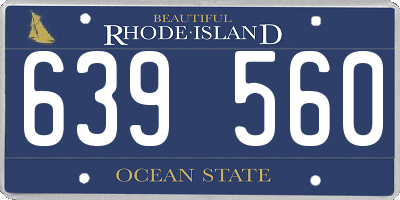 RI license plate 639560