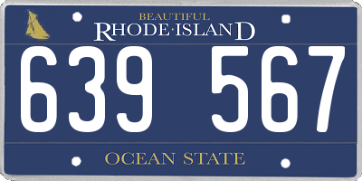 RI license plate 639567