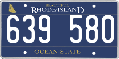 RI license plate 639580
