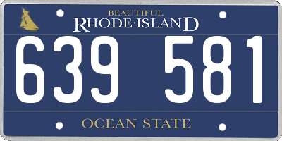 RI license plate 639581