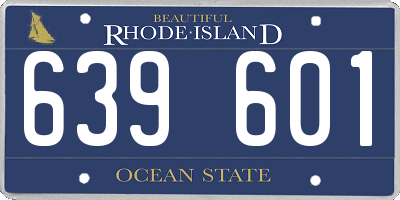 RI license plate 639601